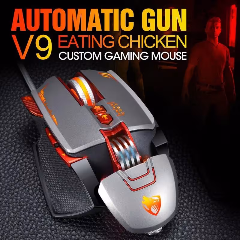 T-WOLF V9 Wired Gaming Mouse with RGB Light