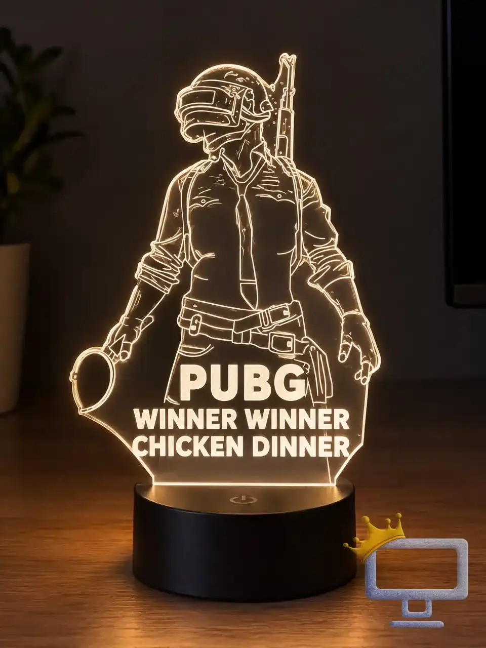 PUBG LED 3D Night Light – Winner Winner Chicken Dinner Gaming Lamp